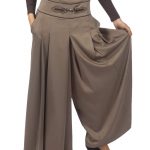 Kapalı-Giyim-Kahverengi-Pantolon-Etek-Modeli